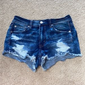 American Eagle Distressed Hi-Rise Shortie Shorts